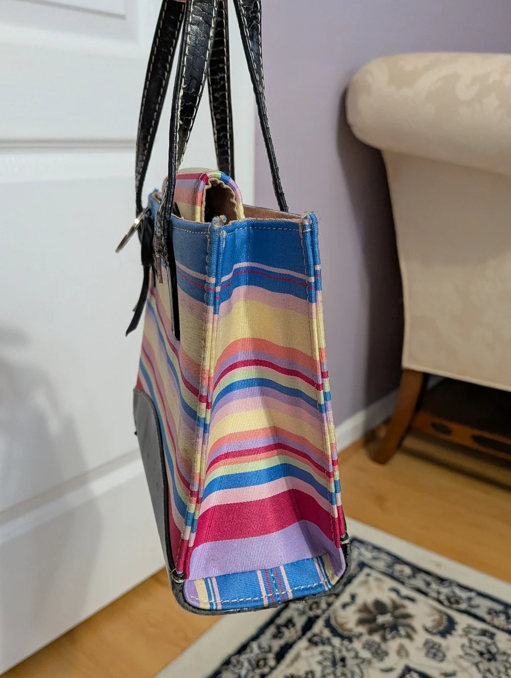 kate spade Multicolor Striped Canvas Tote